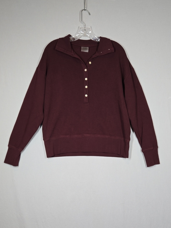 Negative Underwear Tops - Negative Underwear Waffle Knit Pullover Top Women's Large Garnet